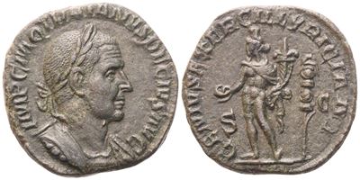 Traiano Decio, Sestertzio e Æ (bronzo), Roma, 250-251