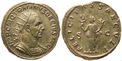 Traiano Decio (249-251), Double sesterzio, Roma, Æ