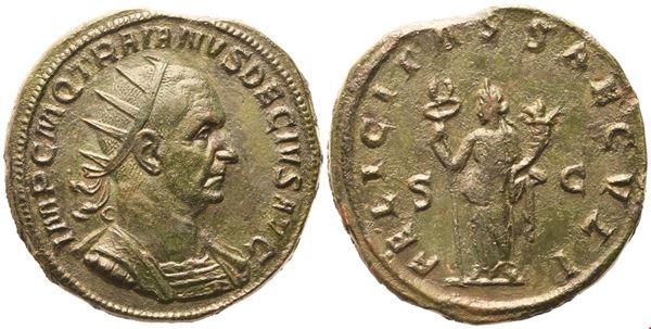 Trajan Decius (249-251), Double sestertius, Rome, 249-251; Æ (42,44 g; 36,6 mm; 12 h)