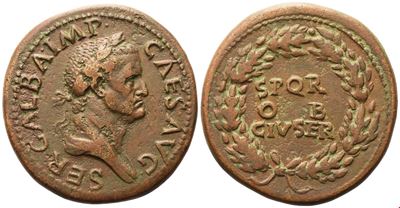 Galba (68–69), Sesterzio (Sestertius) in bronzo, Roma, ca. giugno–agosto 68 (Æ), busto drappeggia...