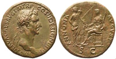 Nerva (96–98), Sestertius romano, bronzo (Æ), Roma, 96