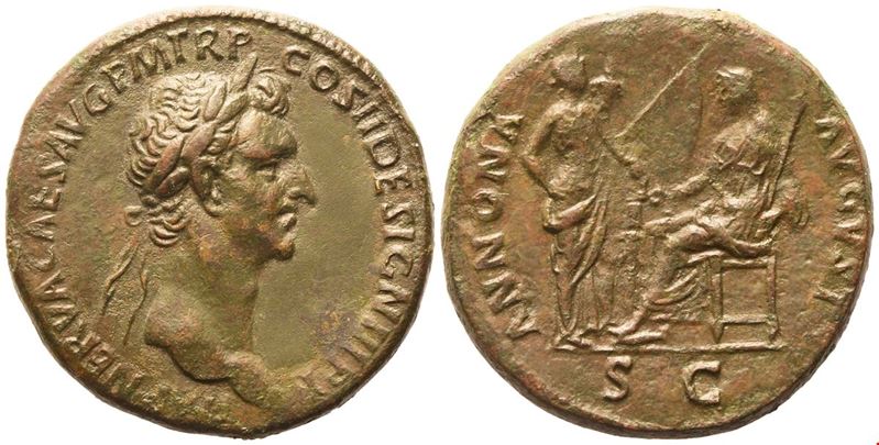 Nerva (96–98), Sestertius romano, bronzo (Æ), Roma, 96