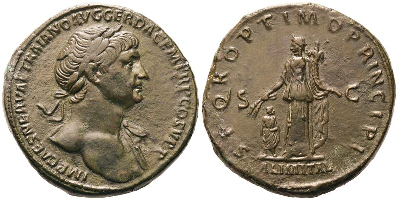 Traiano (98–117), Sesterzio in bronzo (Æ), Roma, 103–111