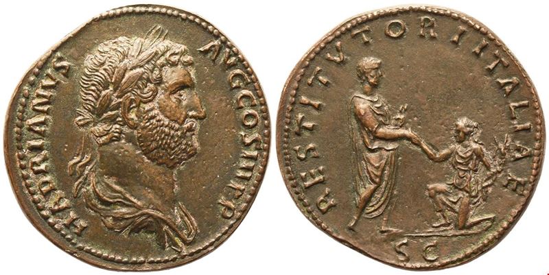Hadrian (117–138), Sestertius di Roma, 134–138 — Æ, 22,76 g, 33,5 mm