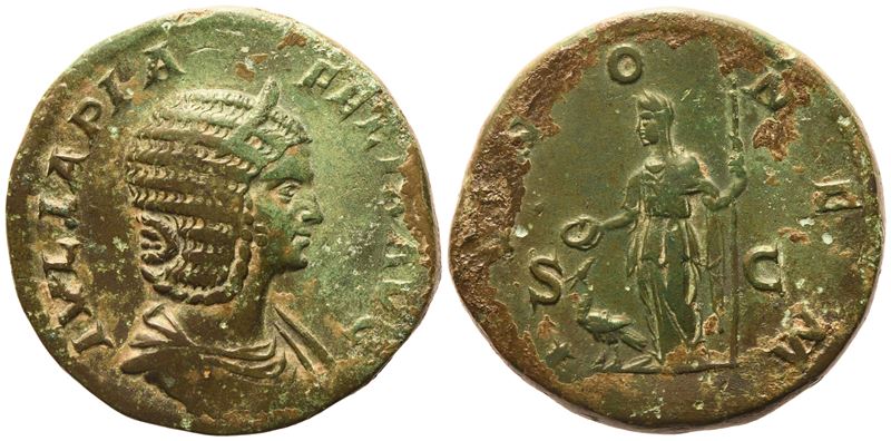 Julia Domna, Sestertius coniato sotto Caracalla (Roma, 211–215), Æ