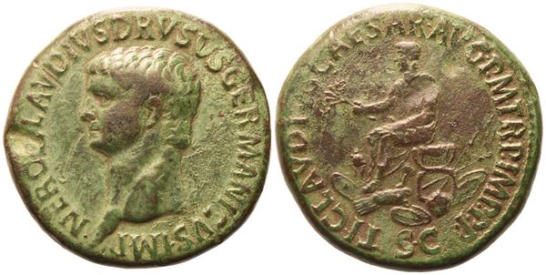 Nero Claudius Drusus (38-39), Sestertius struck under Claudius, Rome, 41-42; Æ (29,35 g; 34,5 mm; 6 h)
