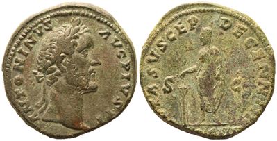 Antoninus Pius (138-161), Sestertius, Rome, 158-159; Æ (31,12 G; 32,2 MM; 12 H)
