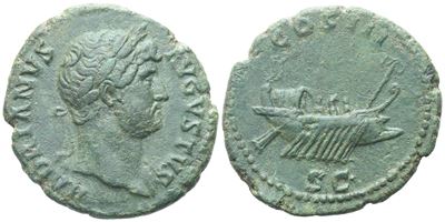Hadrian (117-138), As, Rome, Ad 125-128; Æ (10,42 G; 28 MM; 6 H)