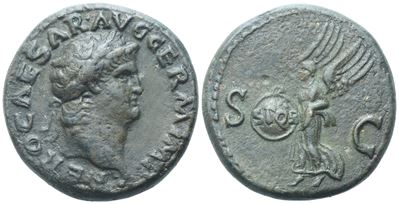 Nero (54-68), As, Rome, 65; Æ (12,80 G; 26 MM; 6 H)