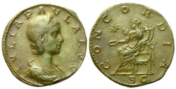 Julia Paula, Sestertius struck under Elagabalus, Rome, AD 219-220; Æ (g 19,75; mm 31)