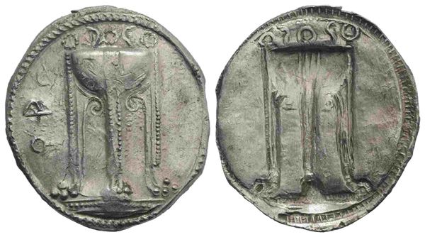 Bruttium, Kroton, Stater, c. 530-500 BC; AR (8,18 g; 30 mm; 12 h)