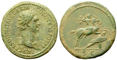 Domitian (81-96), Sestertius, Rome, Ad 85; Æ (g 23,13; MM 34)