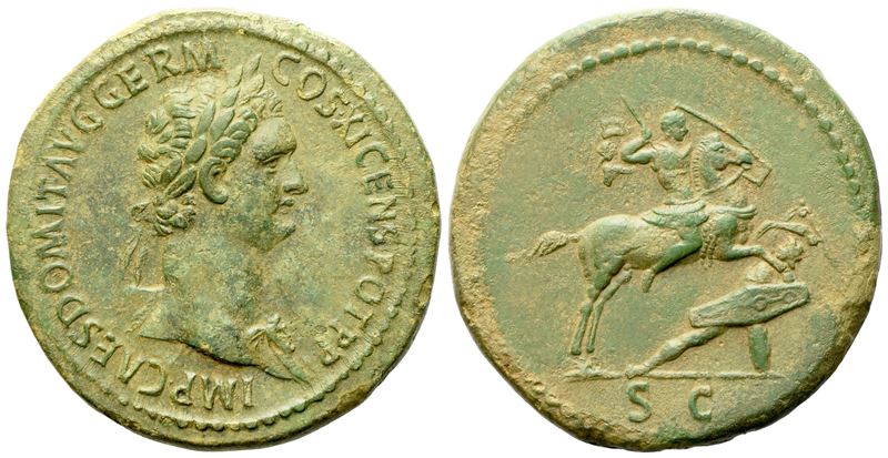 Domitian (81-96), Sestertius, Rome, Ad 85; Æ (g 23,13; MM 34)
