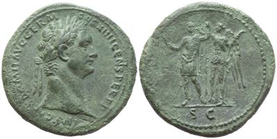 Domiziano (81–96), Sesterzio (Sestertius) di Roma, 85 d.C., bronzo Æ