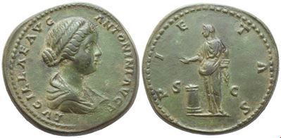 Lucilla, Sesterzio coniato sotto Marco Aurelio e Lucio Vero, Roma (161–162), Æ