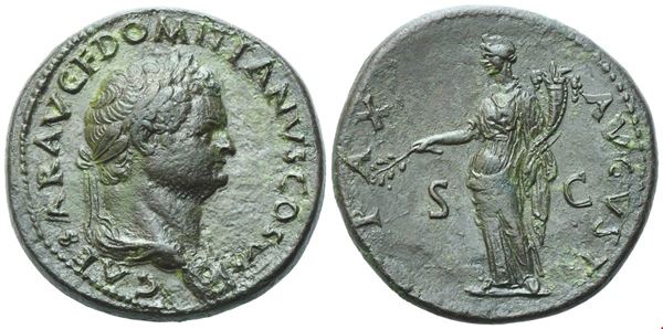 Domitian as Caesar, Sestertius struck under Vespsian, Rome, 78; Æ (24,20 g; 35,5 mm; 5 h)