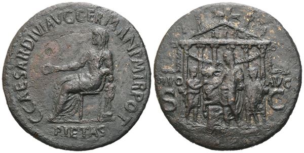 Gaius, (37-41), Sestertius, Rome, 37-38; Æ (26,78 g; 34,3 mm; 6 h)