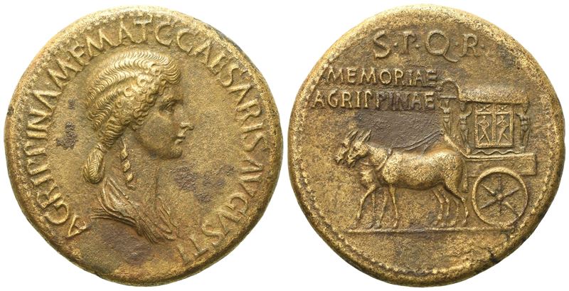 Agrippina Maior, Sestertius struck under Gaius (Caligula), Rome, c. AD 37-41; Æ (g 25,18; mm 35,5...