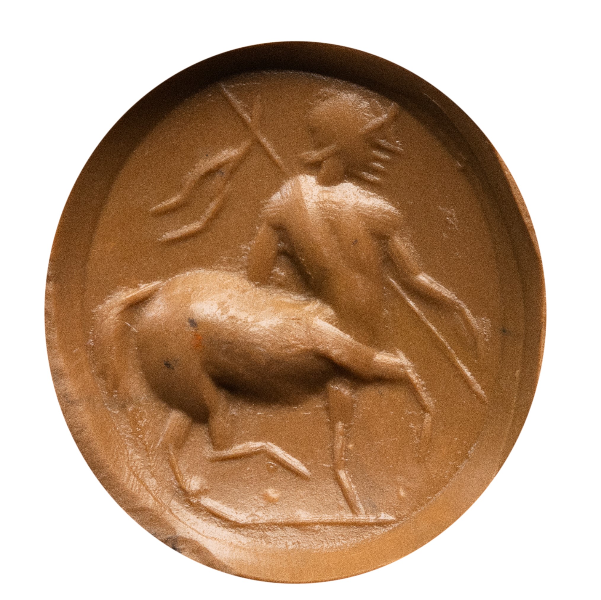 A Roman carnelian intaglio. Centaur.