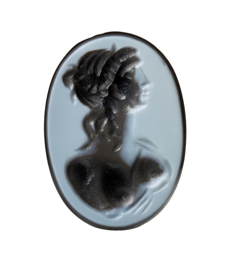 A Late Renaissance nicolo intaglio. Female bust.