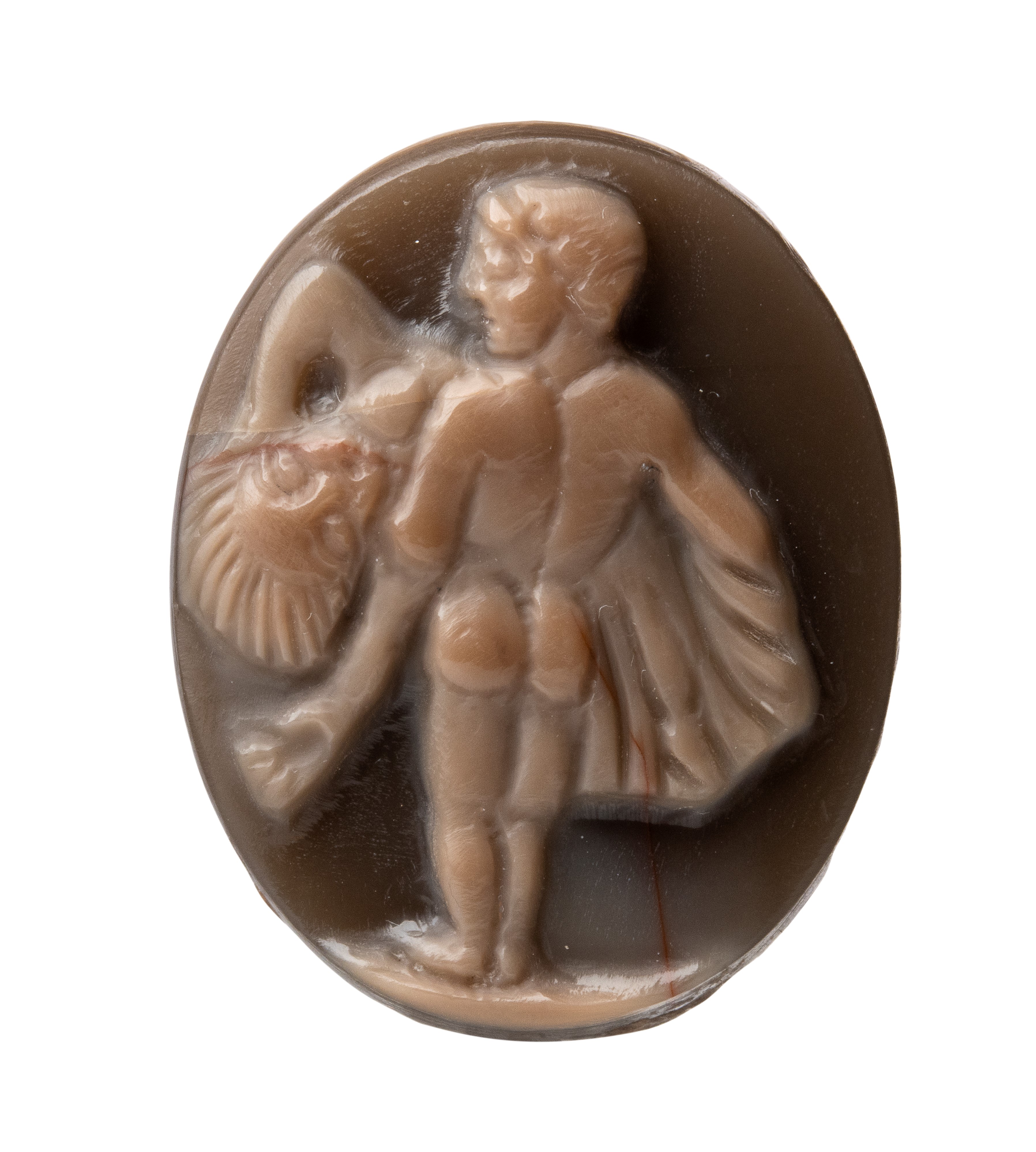 A Late Antique- Early Medieval agate cameo. Two figures.