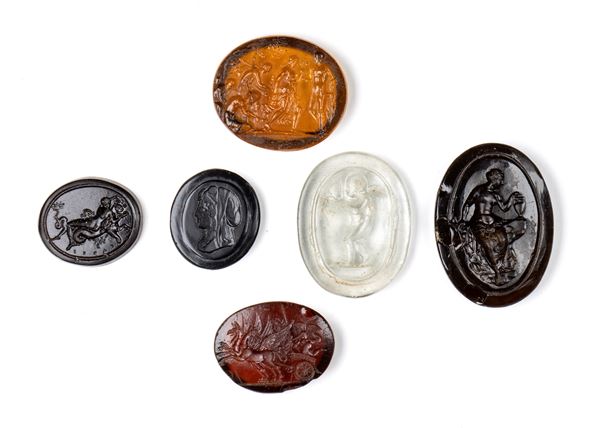 A lot of 6  Grand Tour  glass cast impressions. Various subjects.
