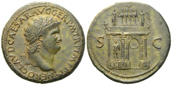 Nero (54-68), Sestertius, Lugdunum, c. AD 65; Æ (g 26,67; mm 36)