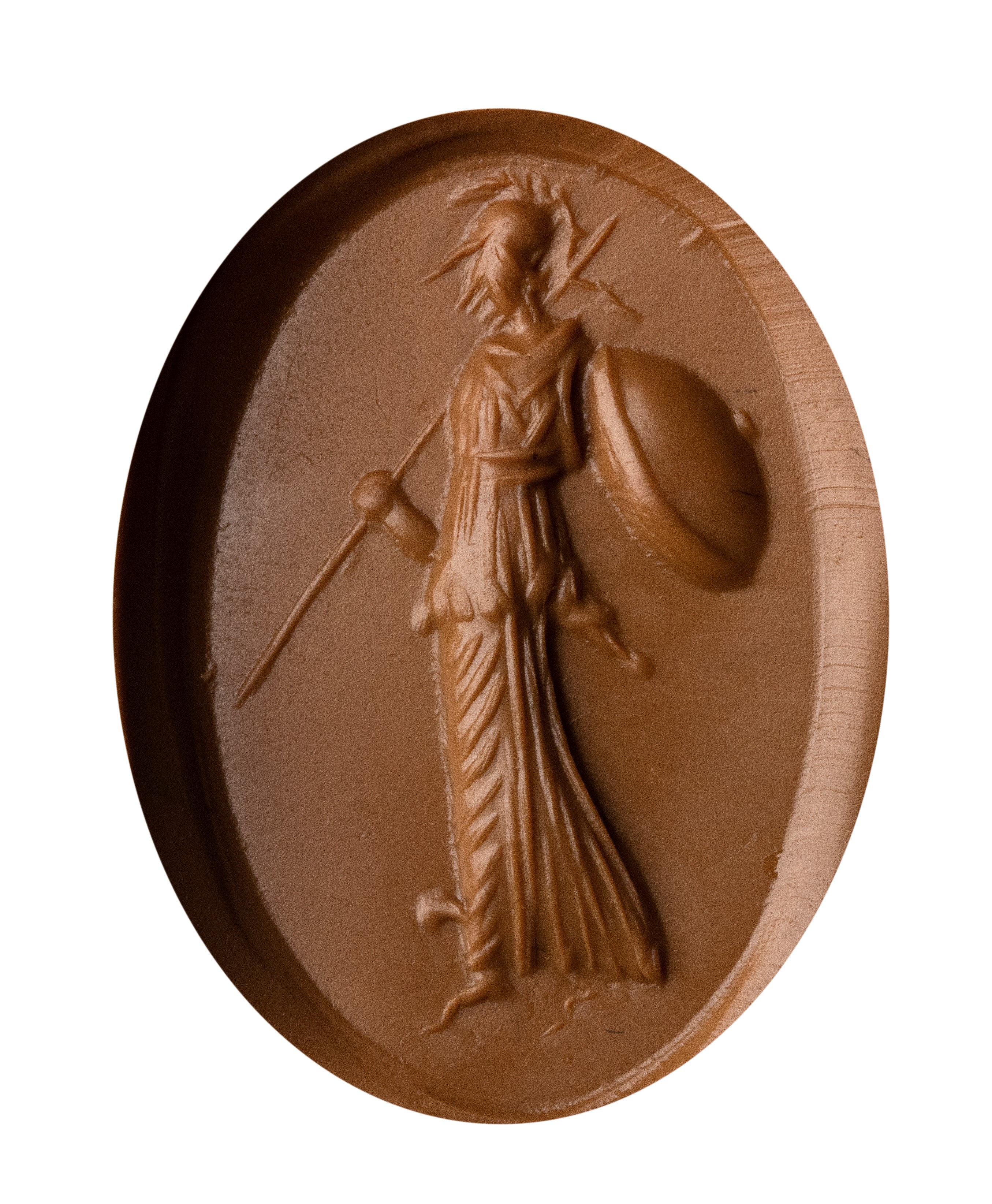 A Roman carnelian intaglio. Athena.