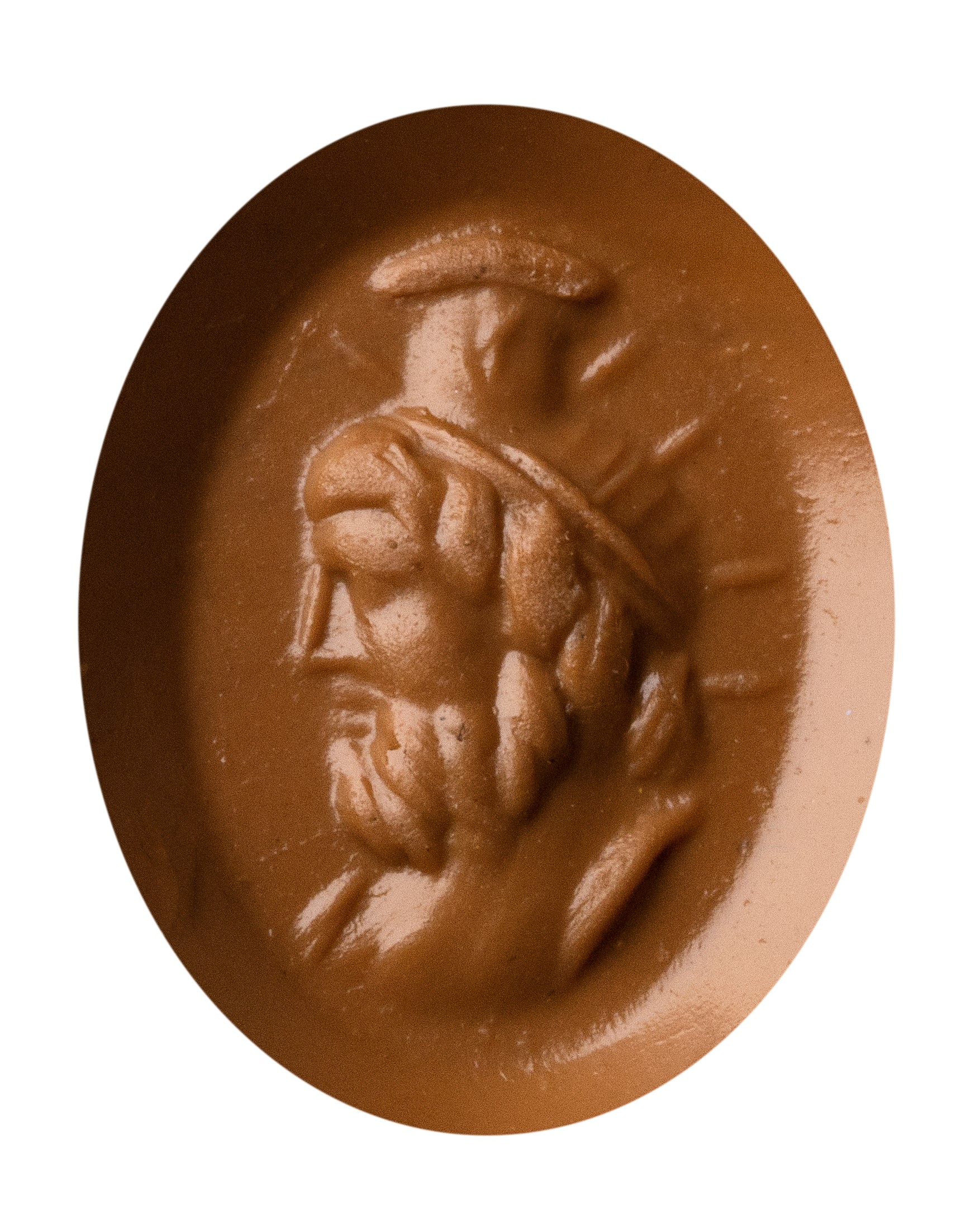 A Roman agate intaglio. Bust of Zeus Serapis.