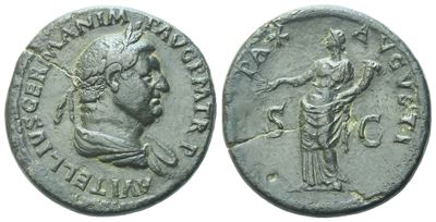 Vitellius (69), Sestertius, Rome, C. Late April-december 69; Æ (23,11 G; 34,5 MM; 6 H)