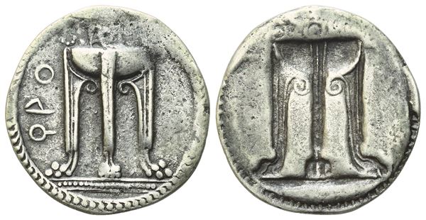 Bruttium, Kroton (c. 530-500 BC), Stater; AR (7,10 g; 28,3 mm; 12 h)