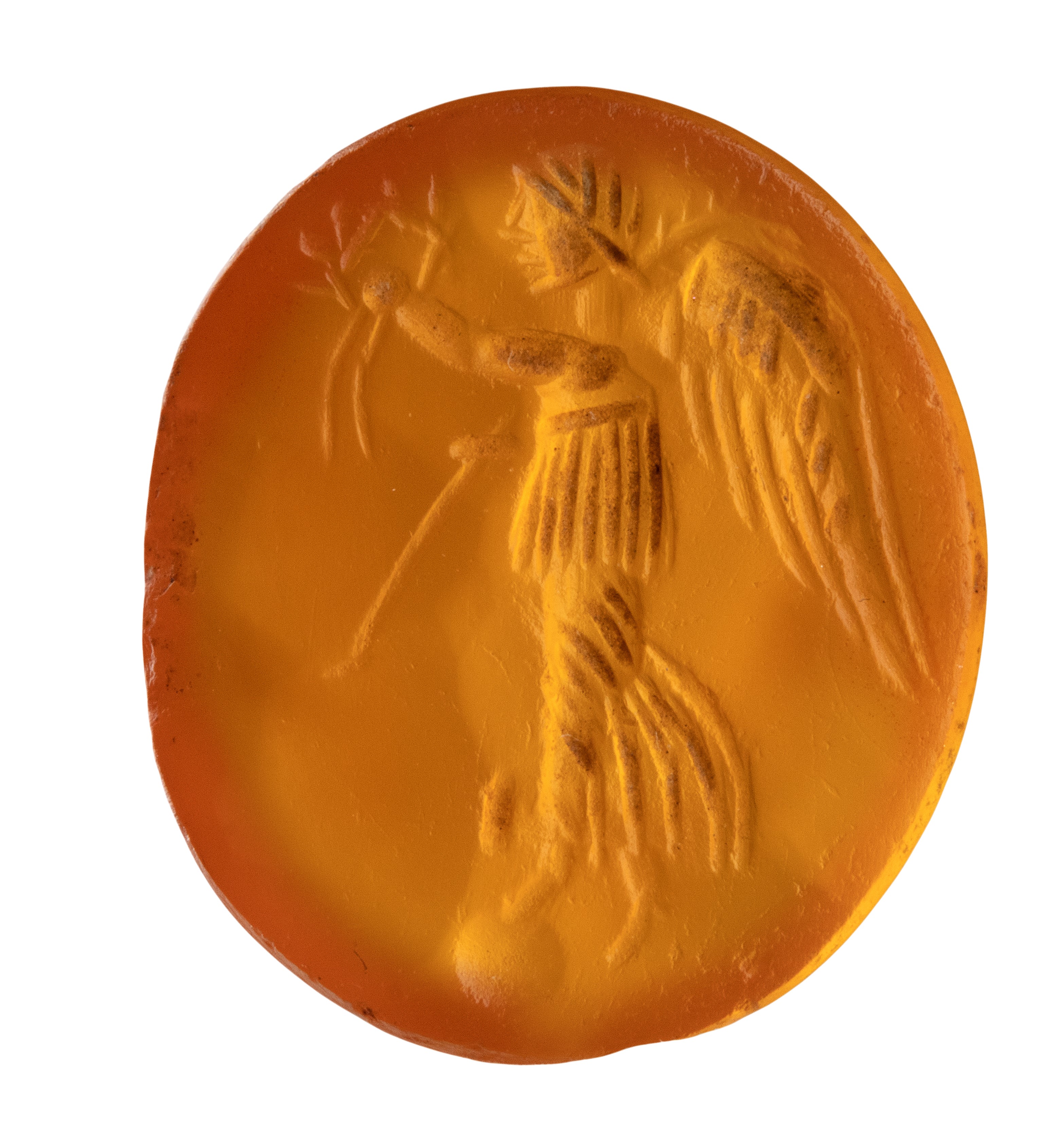 A Roman carnelian intaglio.Nike.