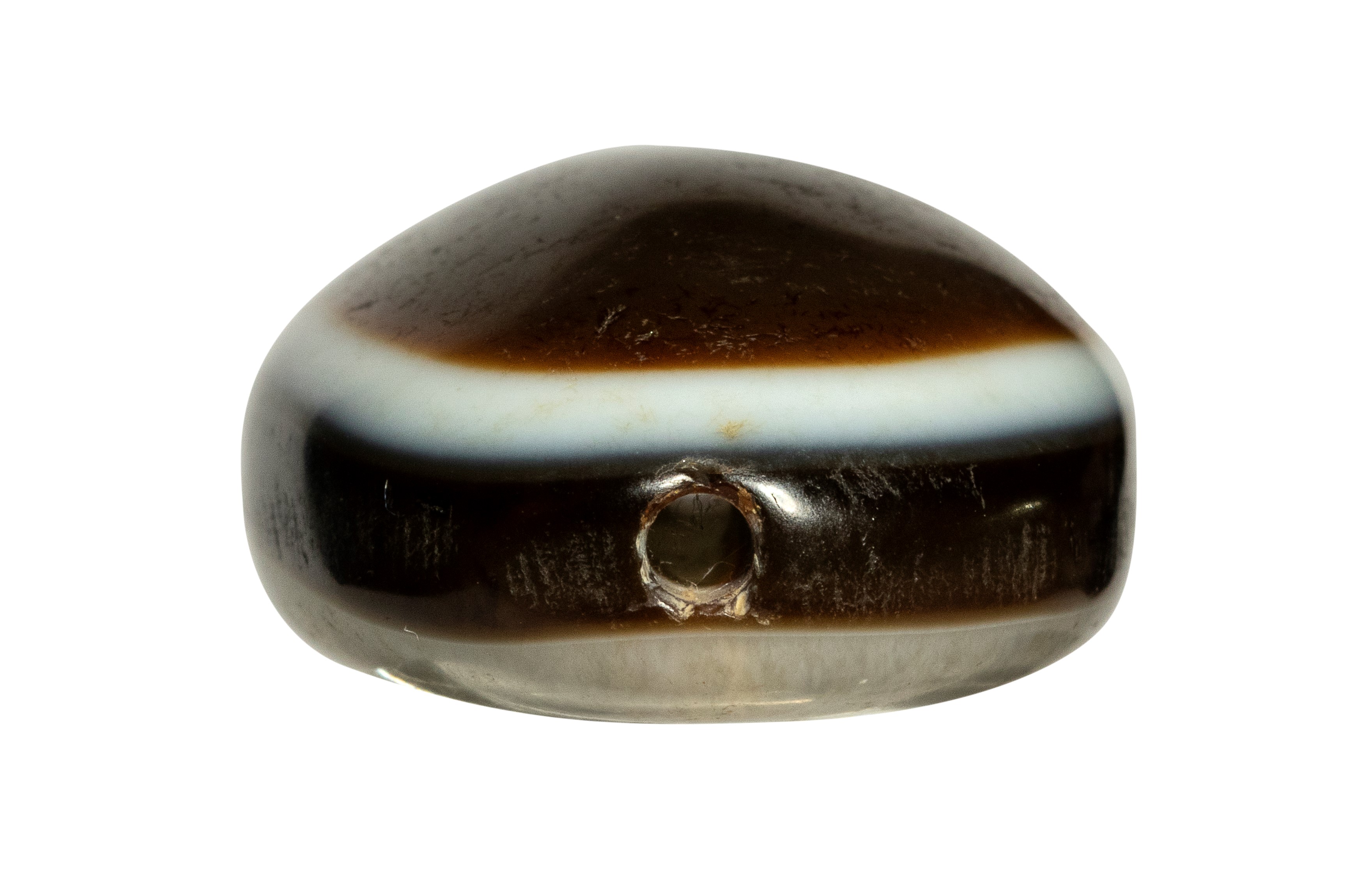 A Bactrian agate 'magical eye' bead.