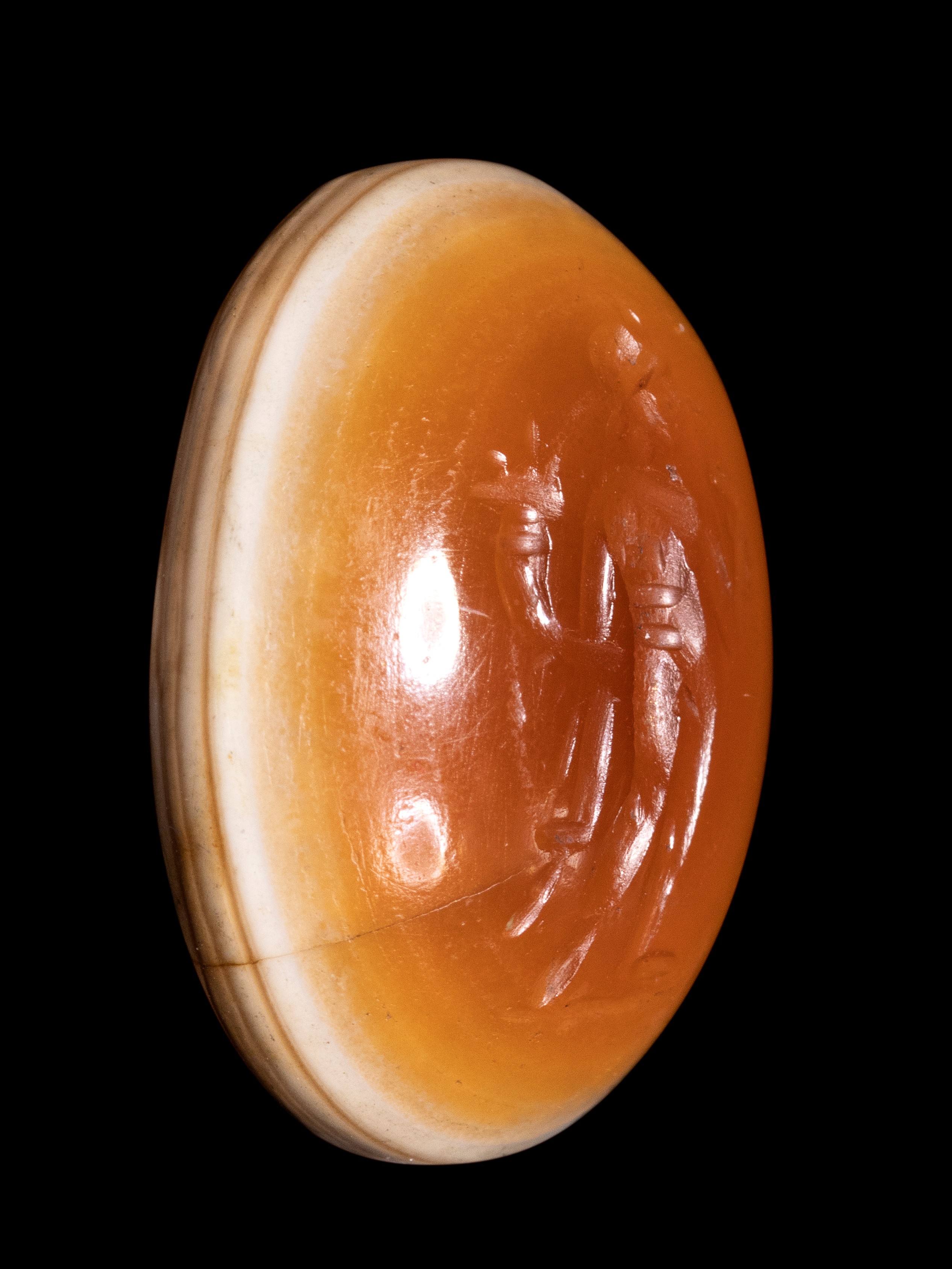 A Roman two-layered agate intaglio. Harpocrates.