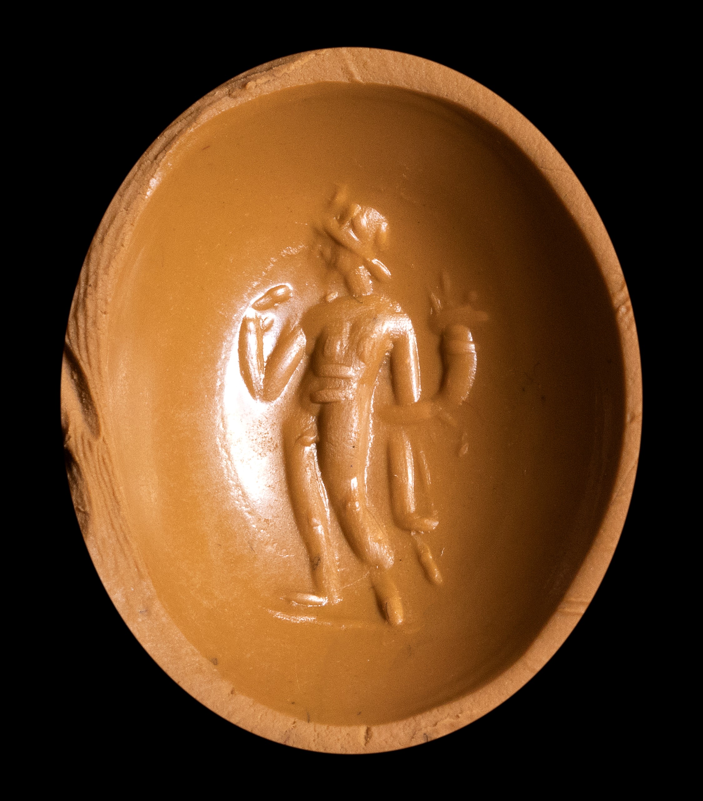 A Roman two-layered agate intaglio. Harpocrates.