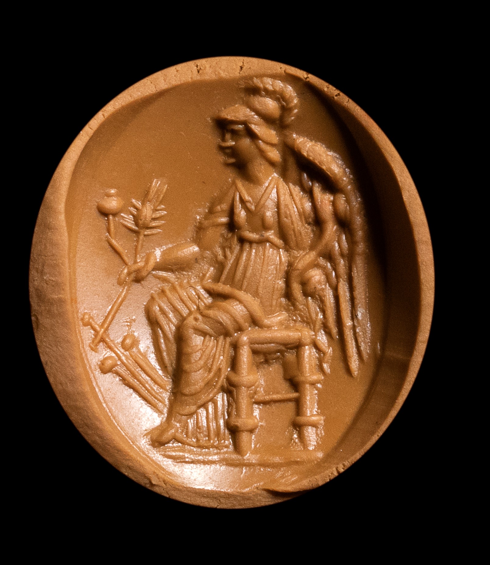 A Roman carnelian intaglio. Pantheistic goddess.