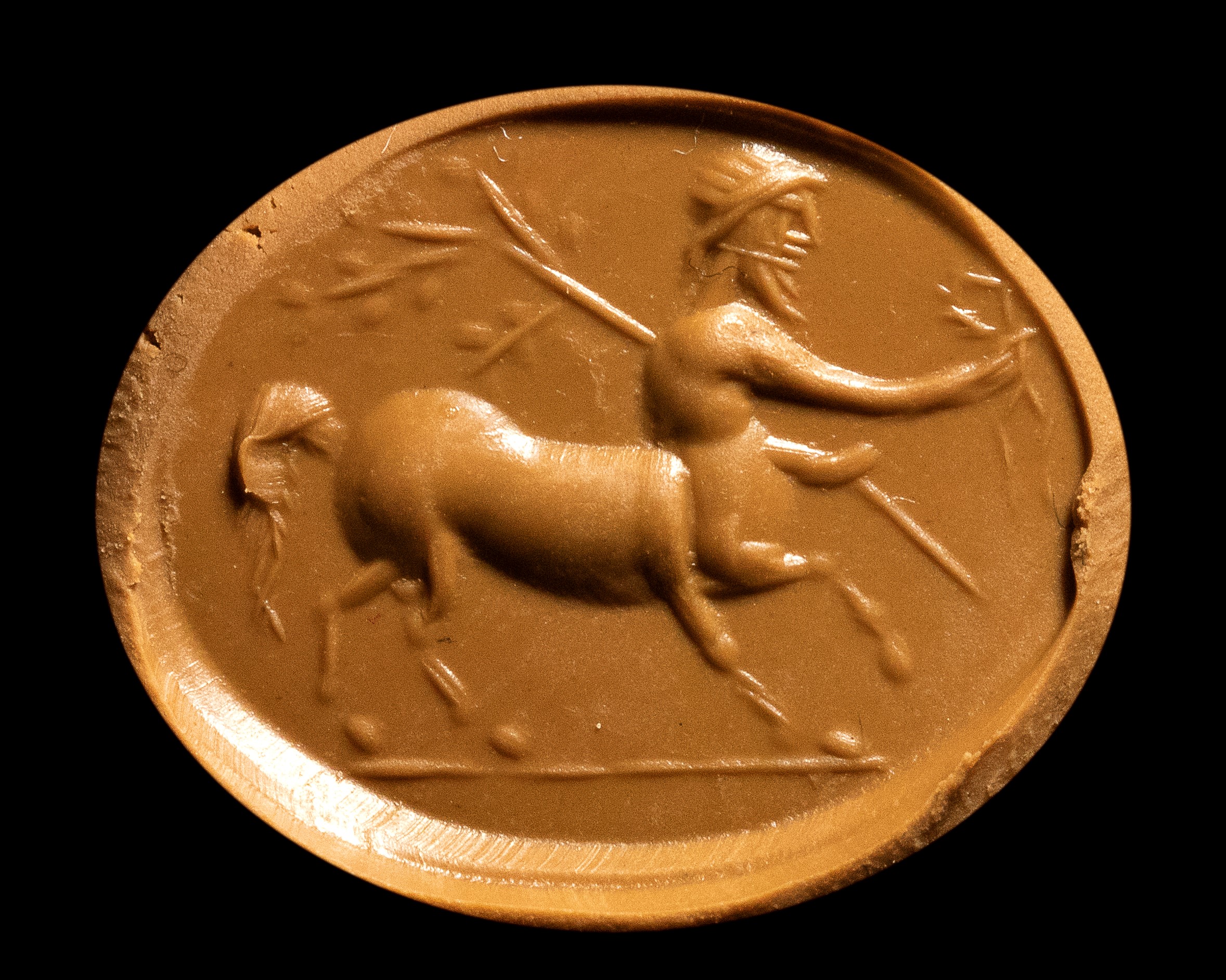 A Roman banded agate intaglio. Centaur.