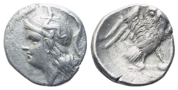 Calabria, Tarentum (c. 280-272 BC), Drachm; AR (3,01 g; 16 mm; 6 h)