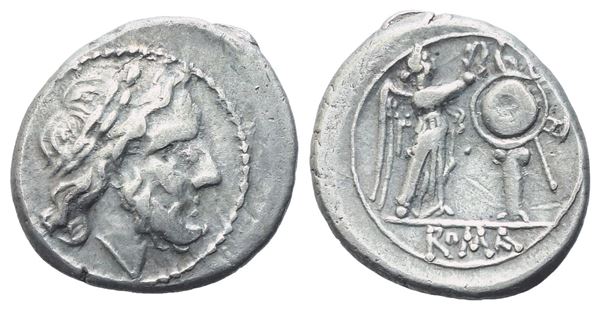 Anonymous, Victoriatus, Puteoli (?), 214-211 BC; AR (3,07 g, 18 mm; 12 h)