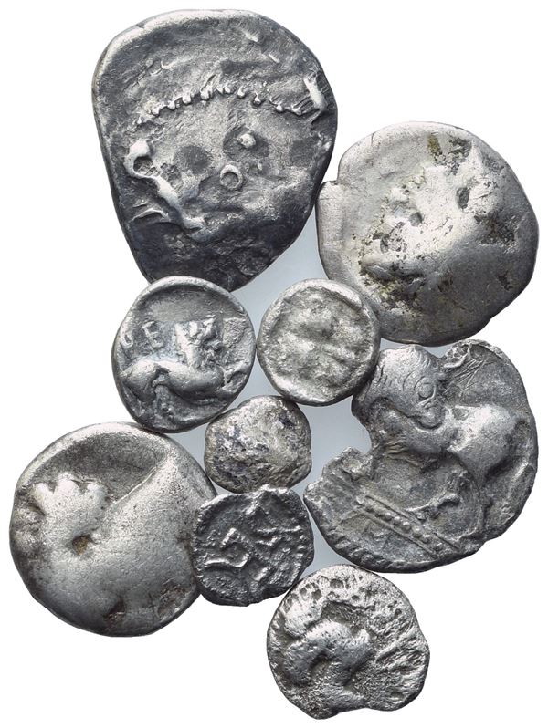 Lot of 10 Greek and Roman AR coins to be catalogued. Lot sold as is, no returns.