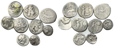 Lot Of 9 Roman Ar Coins To Be Catalogued. Lot Sold As Is, No Returns.