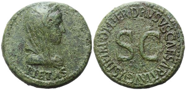 Drusus Caesar (AD 19-23), Dupondius, Rome, Struck under Tiberius, AD 22-23; Æ (14,01 g; 28 mm; 6 h)
