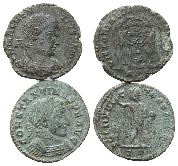  Lot of 2 Æ coins to be catalogued. Lot sold as is, no returns.