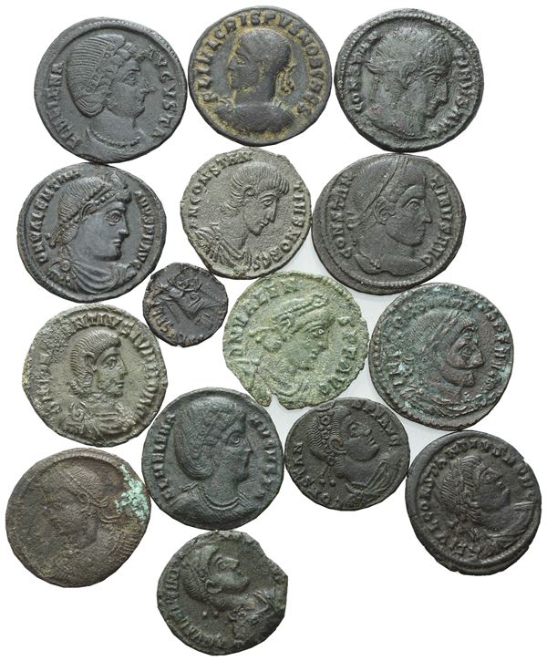  Lot of 15 Roman Æ coins to be catalogued. Lot sold as is, no returns.