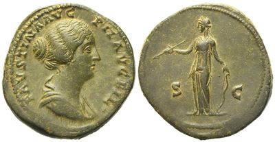 Faustina II, Sestertius Struck Under Antoninus Pius, Rome, C. Ad 147-150; Æ (g 29,05; MM 34)