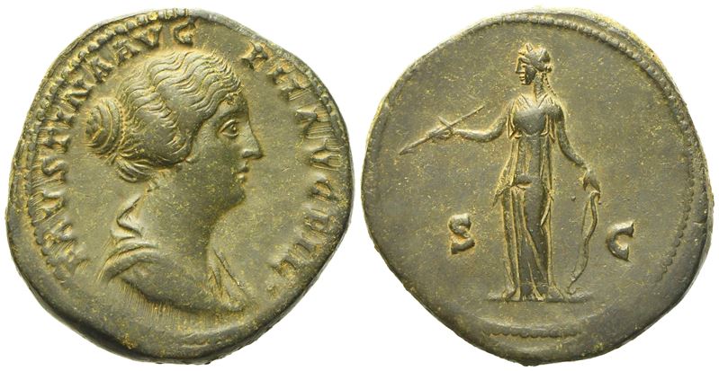 Faustina II, Sestertius Struck Under Antoninus Pius, Rome, C. Ad 147-150; Æ (g 29,05; MM 34)