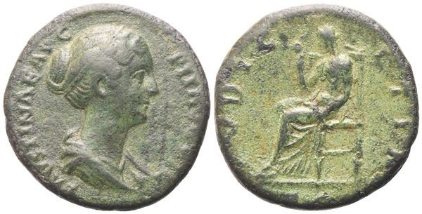 Faustina II, As struck under Antoninus Pius, Rome, 145-146; Æ (10 g; 25 mm; 12 h)