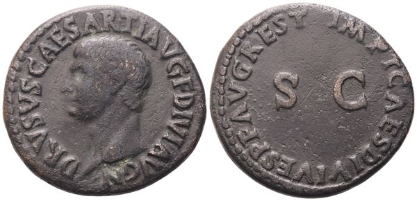 Drusus Julius Caesar (son of Tiberius), As, Restitution Issue struck under Titus, Rome, 80-81; Æ (12,09 g; 28 mm; 5 h)