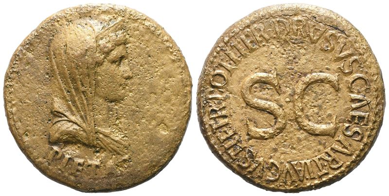Julia Augusta (livia) (14-29), Dupondius Struck Under Tiberius, Rome, Ad 22-23; Æ (14,76 G ;28,1 ...