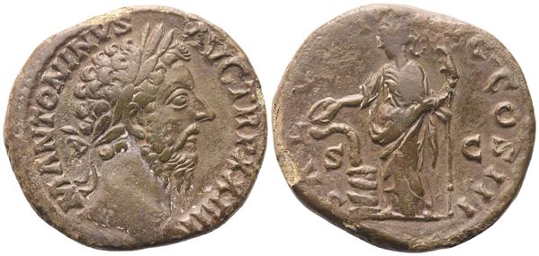 Marcus Aurelius (161-180), Sestertius, Rome, 169-170; Æ (14,61 g; 29,8 mm; 6 h)